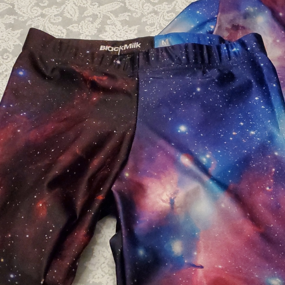Black milk clothing purple galaxy leggings